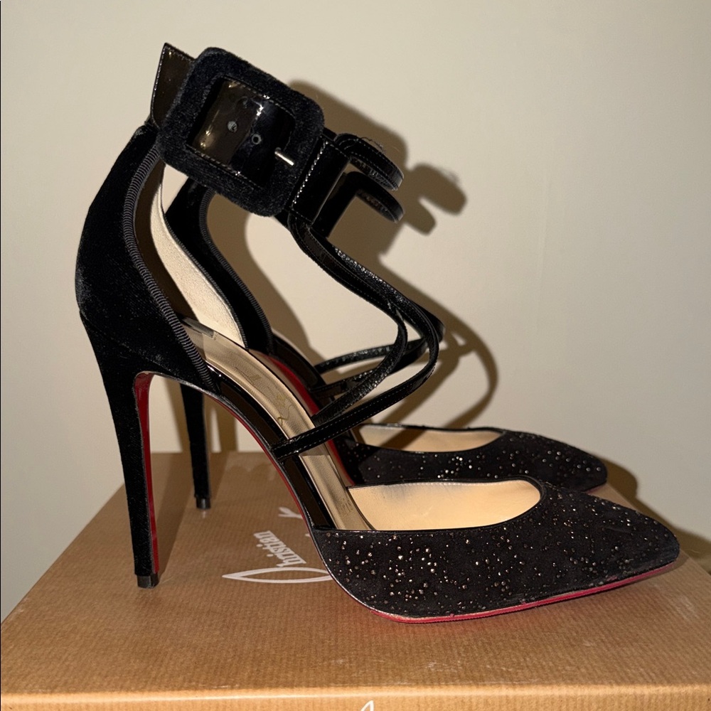 Christian Louboutin Suzanna 100 Black and Silver